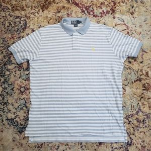 Polo by Ralph Lauren 100% Cotton Striped Polo Yellow Pony Sz XL